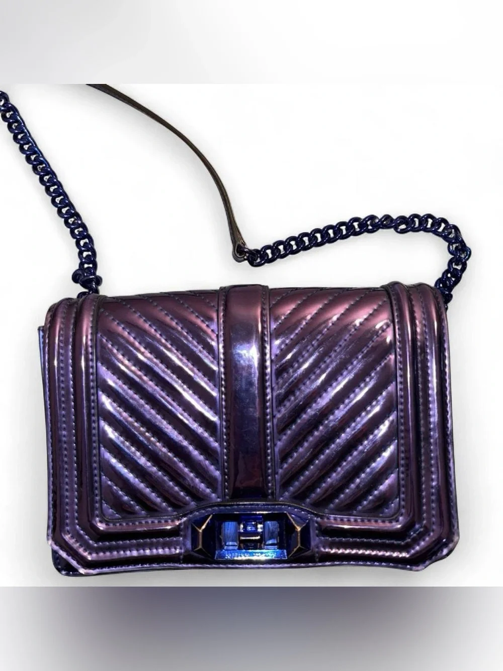 Rebecca Minkoff Iridescent Purple Quilted Crossbody